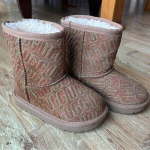 UGG Kids' Brown Patterned Boots Size 10